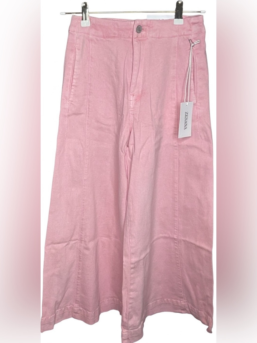 Zenana Pink Wide-Leg Pants (M)